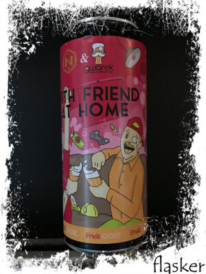 Browar Gwarek & Nepomucen - WITH A FRIEND AT HOME, fruit Gose z marakują, guawą, malinami i solą, alk. 5,2 500ml (банка)