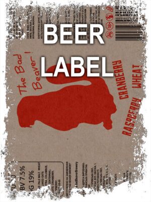 Beerlabel (#150623): The Bad Beaver! Cranberry Raspberry Wheat (5 одиниць одного виду)